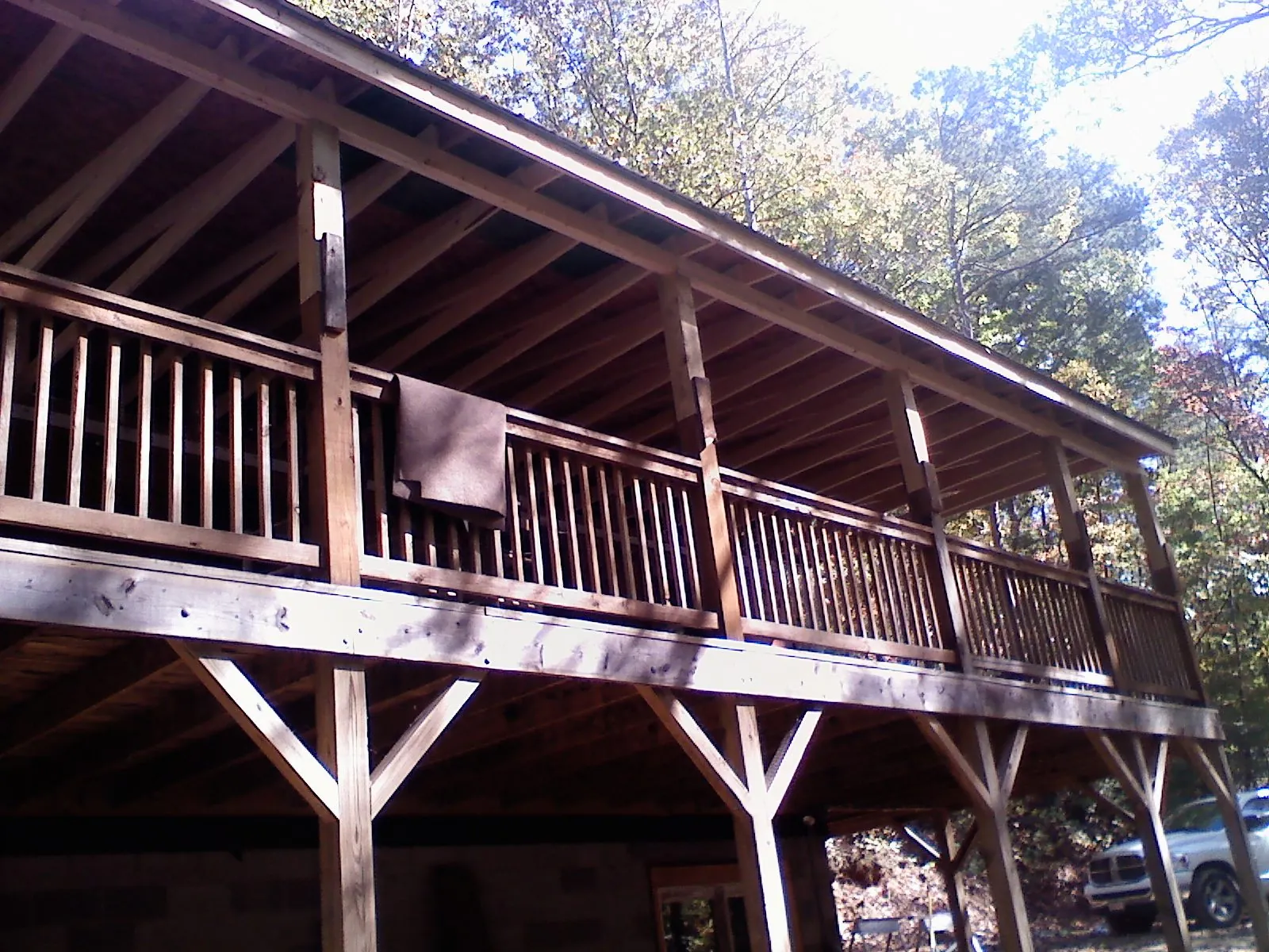 Timber framing under a new elevated porch and deck — Roof Leak Repair in Elberon by Roofing Brothers